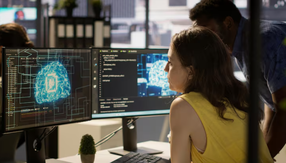 Illustrazione tecnologia AI creativa